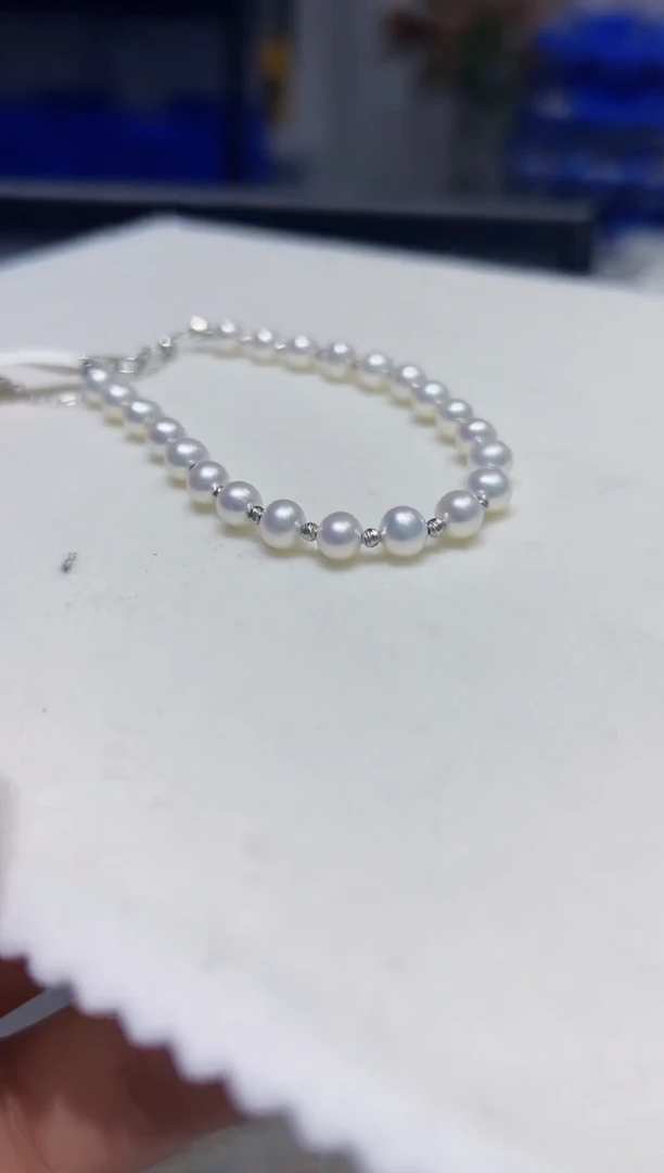银S925镶嵌手链淡水珍珠22