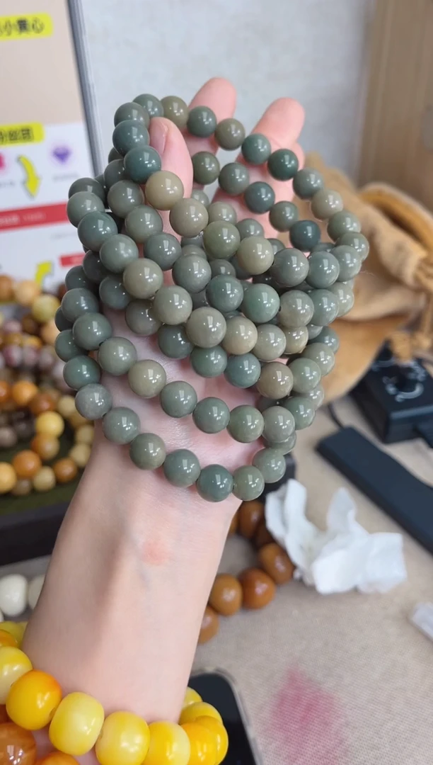 菩提根/象牙果手串r70阴皮圆珠12瑕疵不补