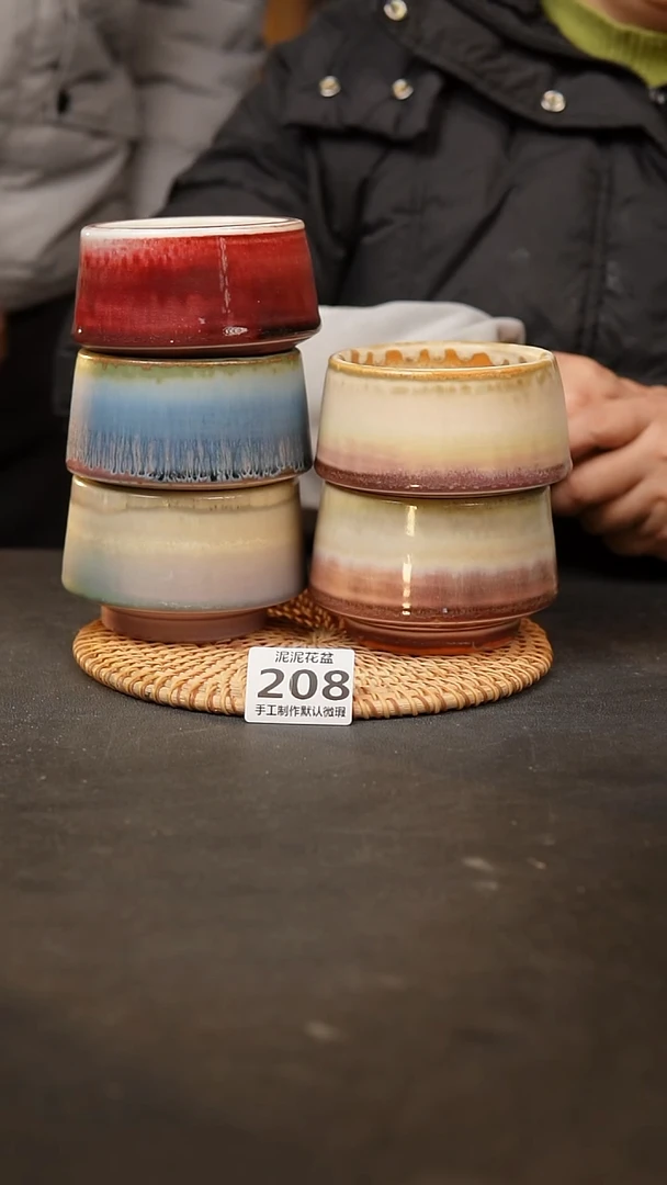 【闪购商品】瓷片208泥泥手工花盆