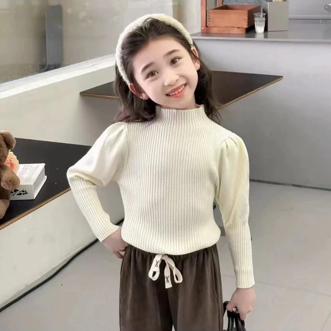 女童泡泡袖针织打底衫179（直播间款式为准）