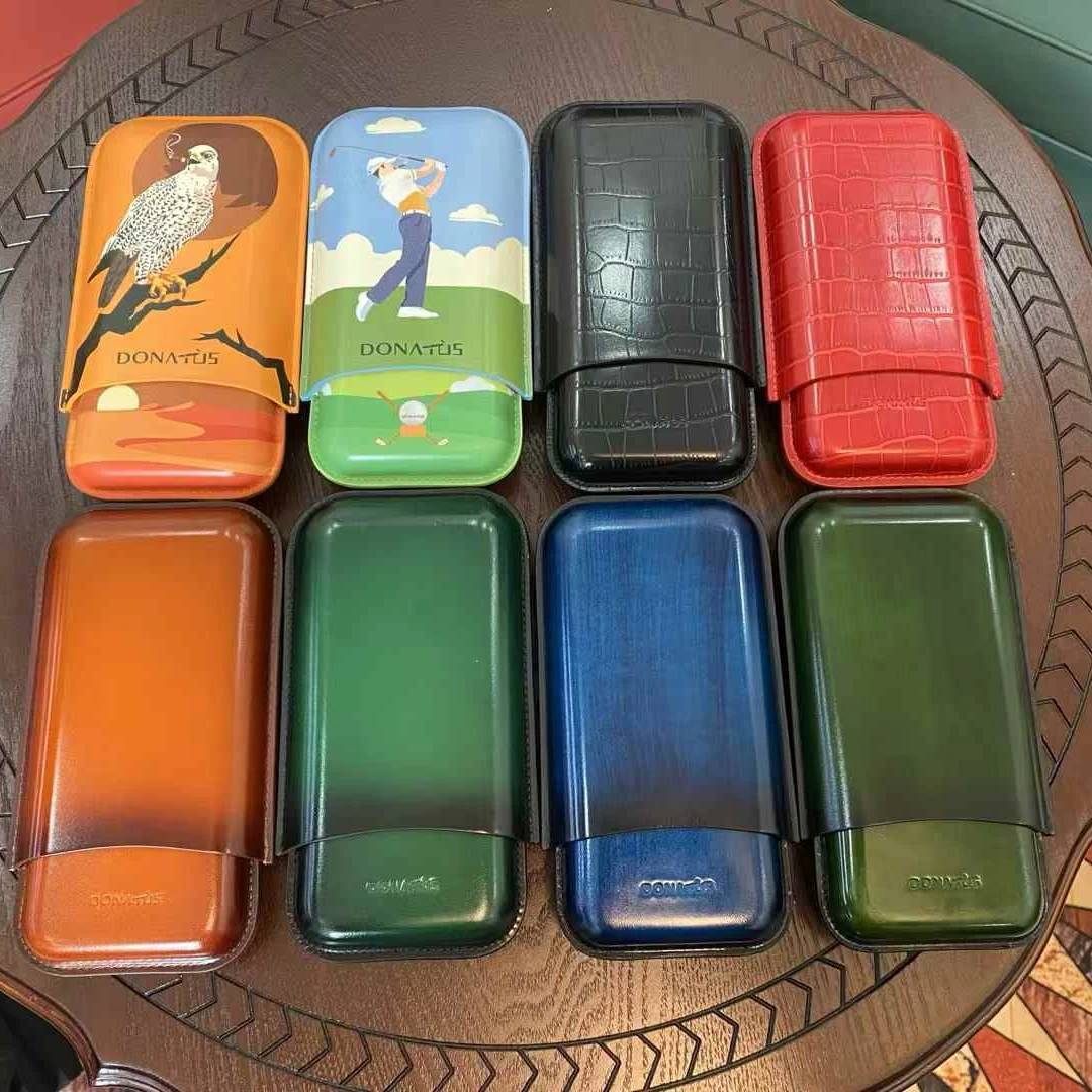 多纳图斯雪茄皮套便携式3支装雪茄盒随身保护袋外出旅行包收纳管