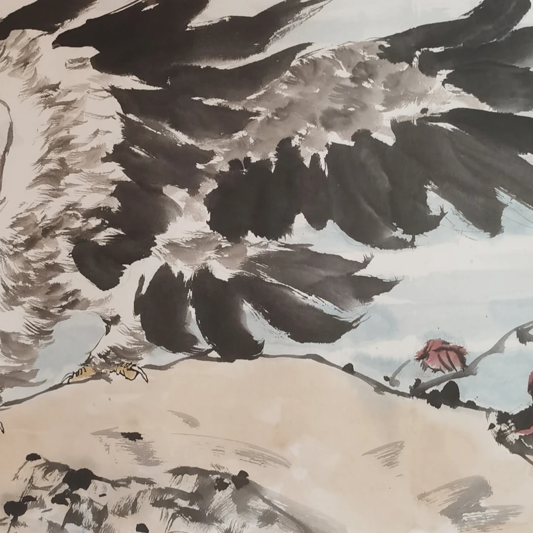 【辽拍】V250324-2-42《写意鹰》（8.6平尺) 纸本镜片 lj104