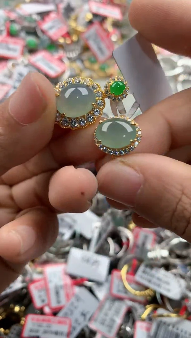 银S925镶嵌戒指翡翠333                8