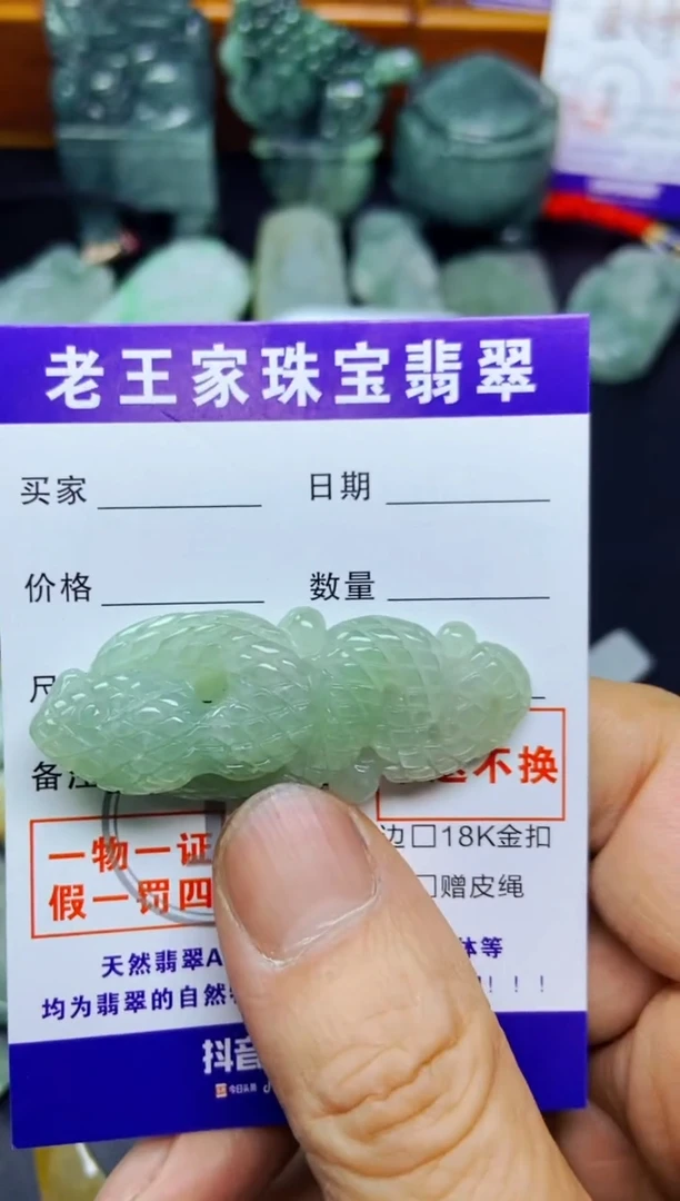 翡翠未镶嵌颈饰蛇