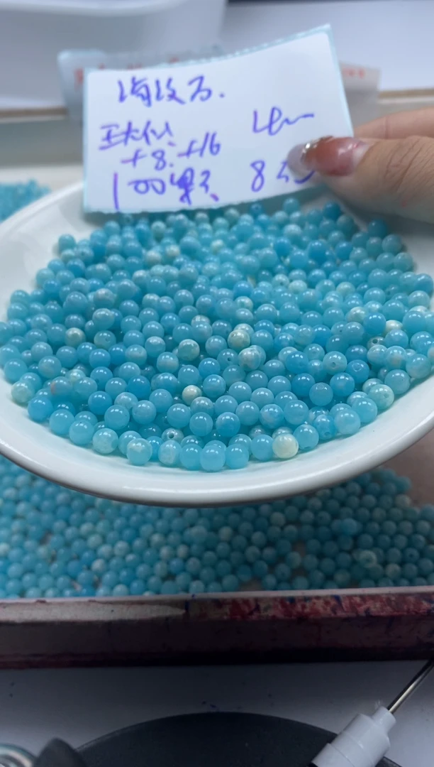 【闪购商品】玛瑙/玉髓颈饰未镶嵌w2494海*纹*石4mm*108颗