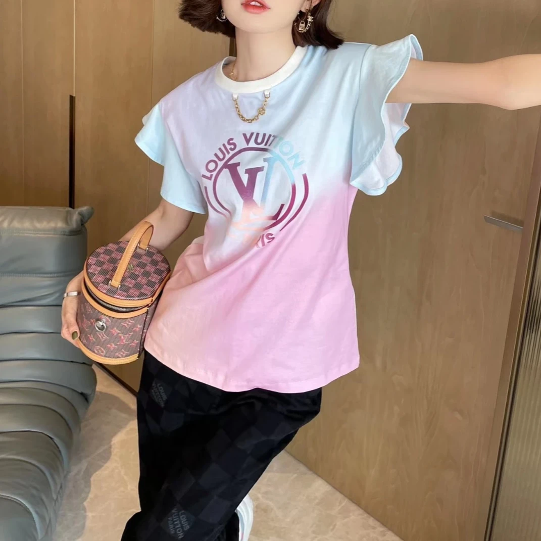 99新 LouisVuitton/路易威登  棉 字母圆领 T恤 S P205639016