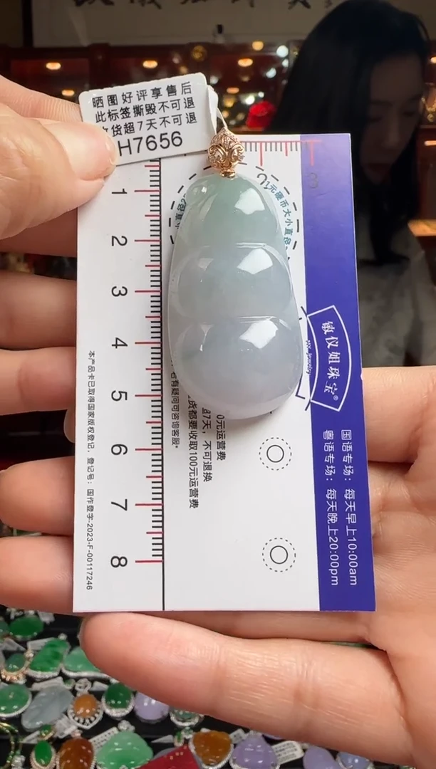 【闪购商品】翡翠颈饰18K金镶嵌H7656冰富贵豆