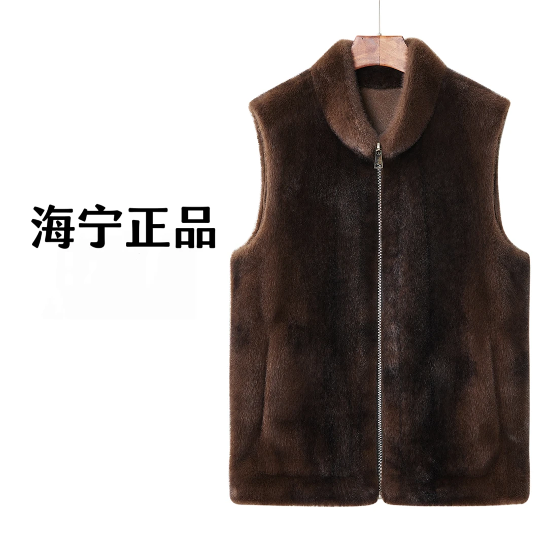 【皮革城正品】双面穿马甲秋冬拉链原色连帽直夹克马甲YZ