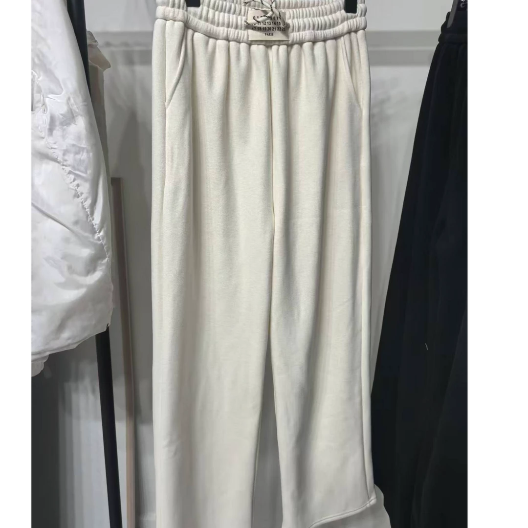 醋酸羊毛加绒高腰显瘦垂感直筒腿裤女秋冬休闲新款