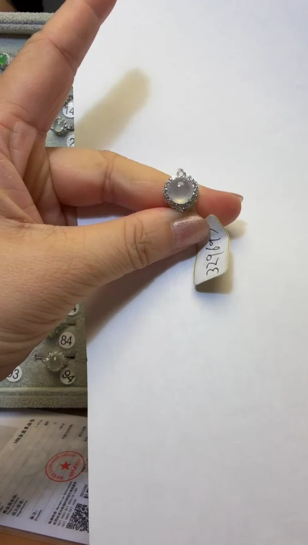 银S925镶嵌戒指翡翠银镶缅翡A货翡翠戒指