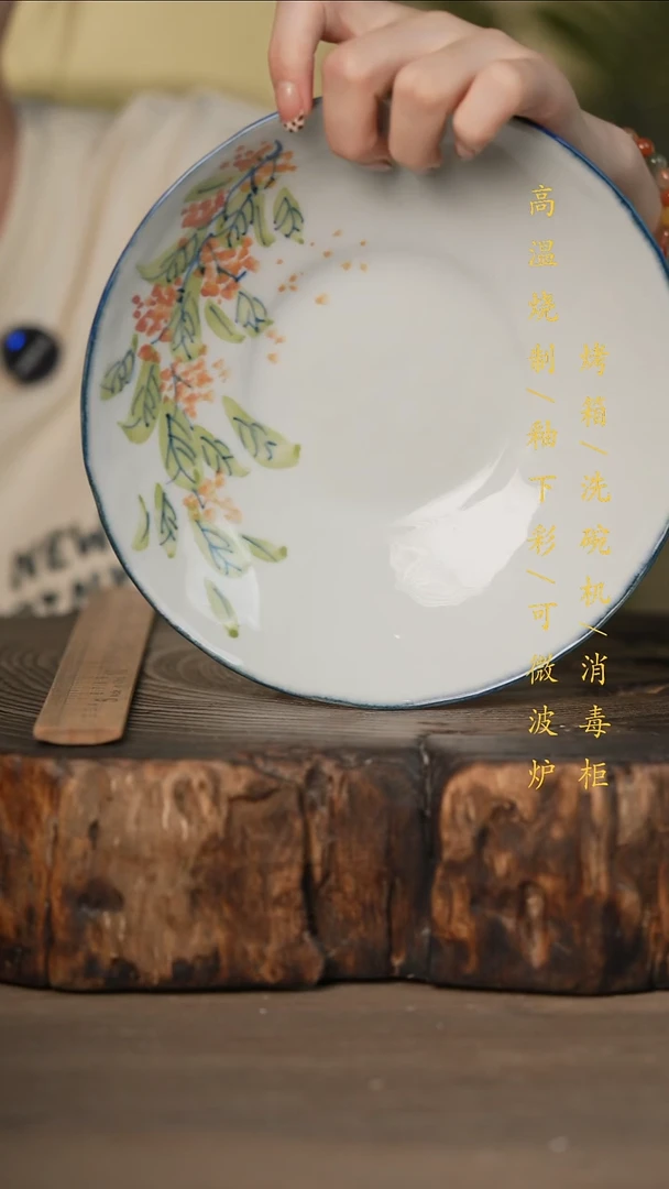 瓷片景德镇高温釉下彩可微波烤箱洗碗机