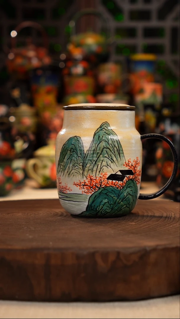 油画    釉下彩   杯子