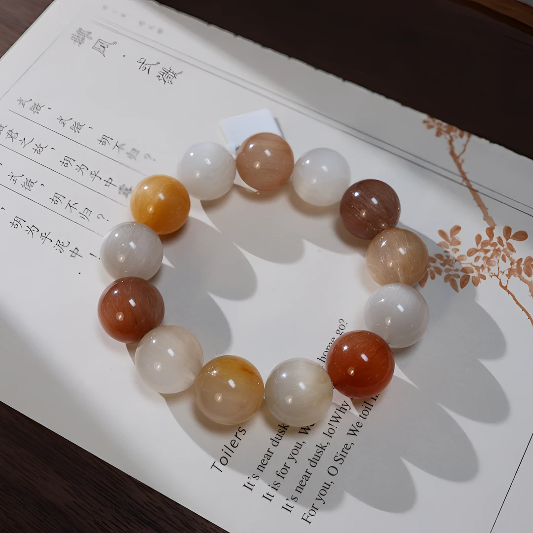 【王火火】天然高品彩兔毛15mm+串珠手串多样性发一