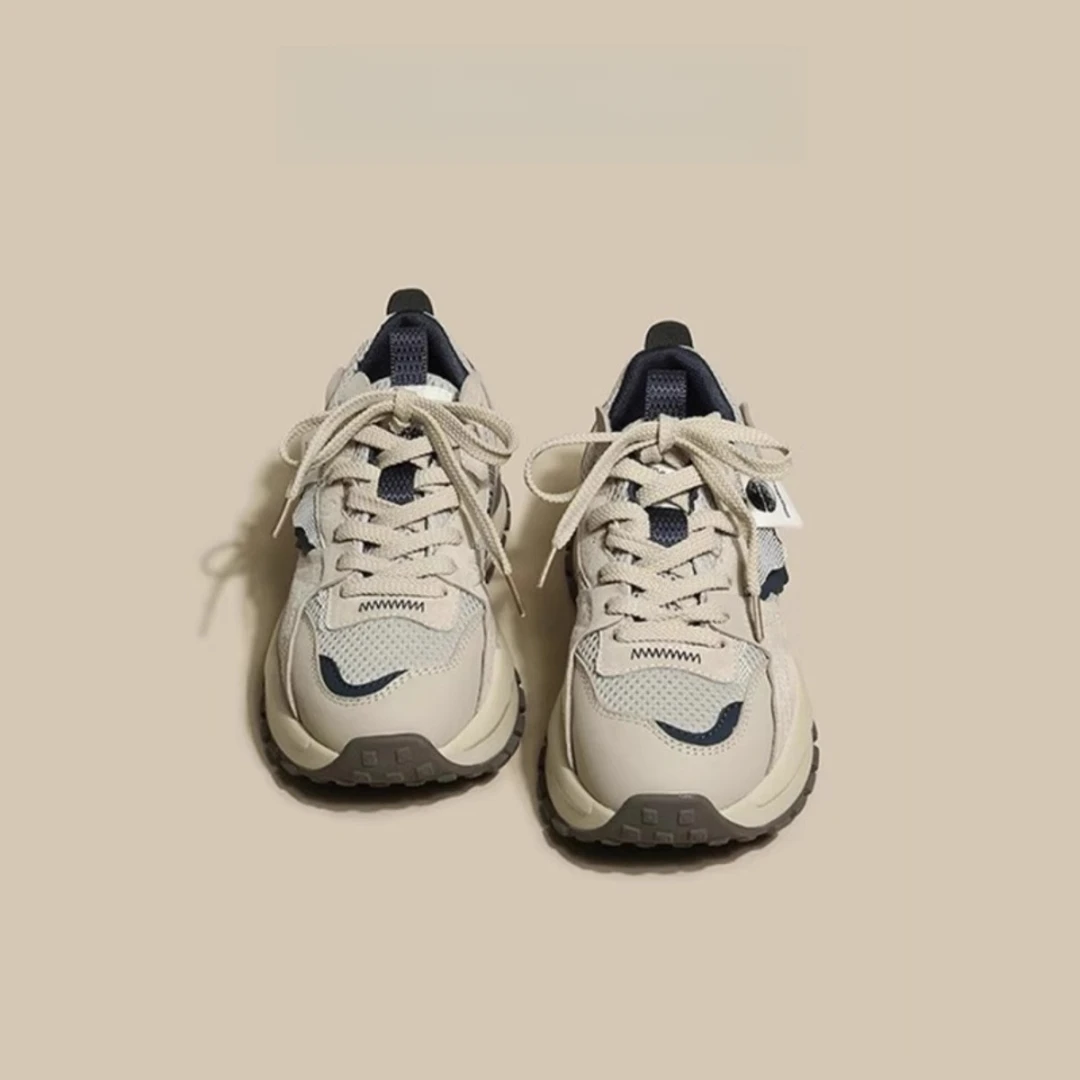 福福老爹鞋女2025春季新款显脚小增高灰色休闲运动休闲百搭阿甘鞋