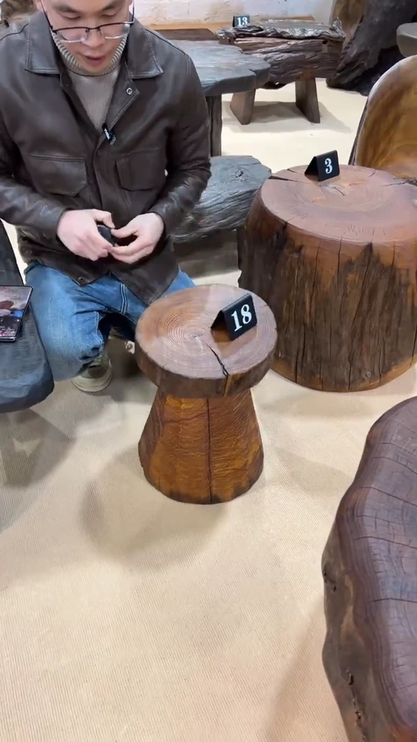 香樟木18号蘑菇坐凳32*28*40