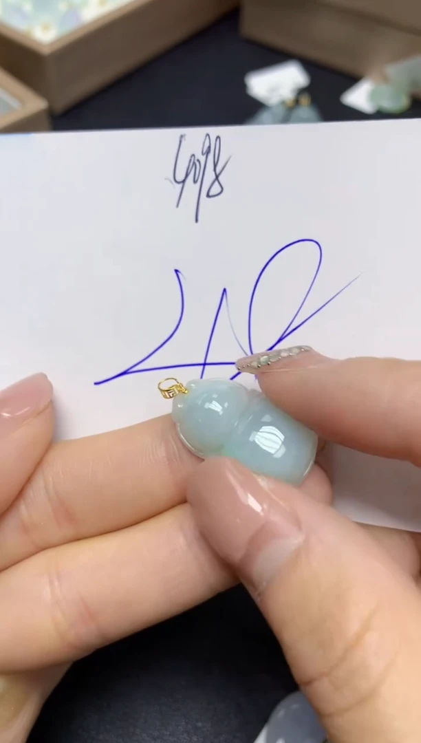 【闪购商品】翡翠挂件18K金镶嵌 天然翡翠A货