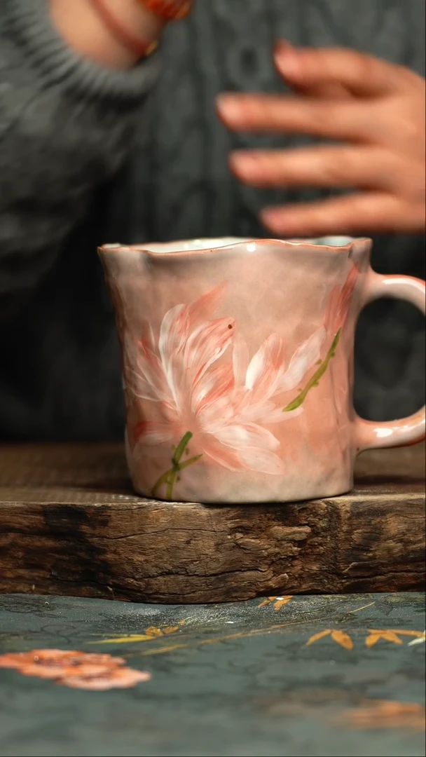 【闪购商品】杯釉下彩手工手绘同款陶器