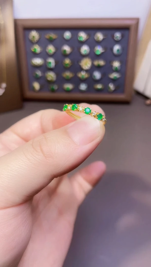 【闪购商品】祖母绿戒指银S925镶嵌1