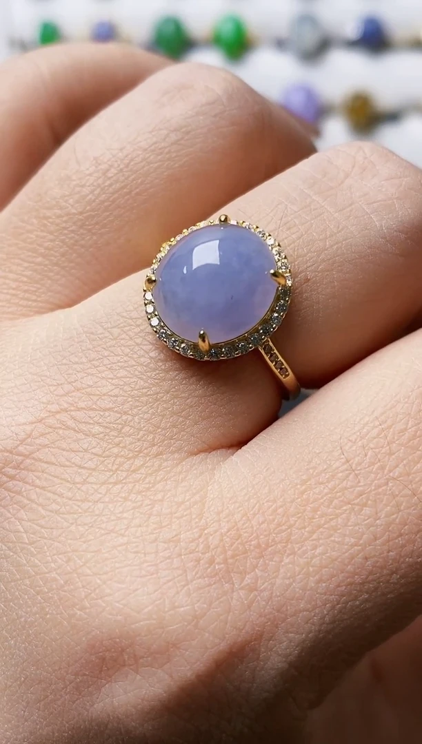 银S925镶嵌戒指翡翠3686