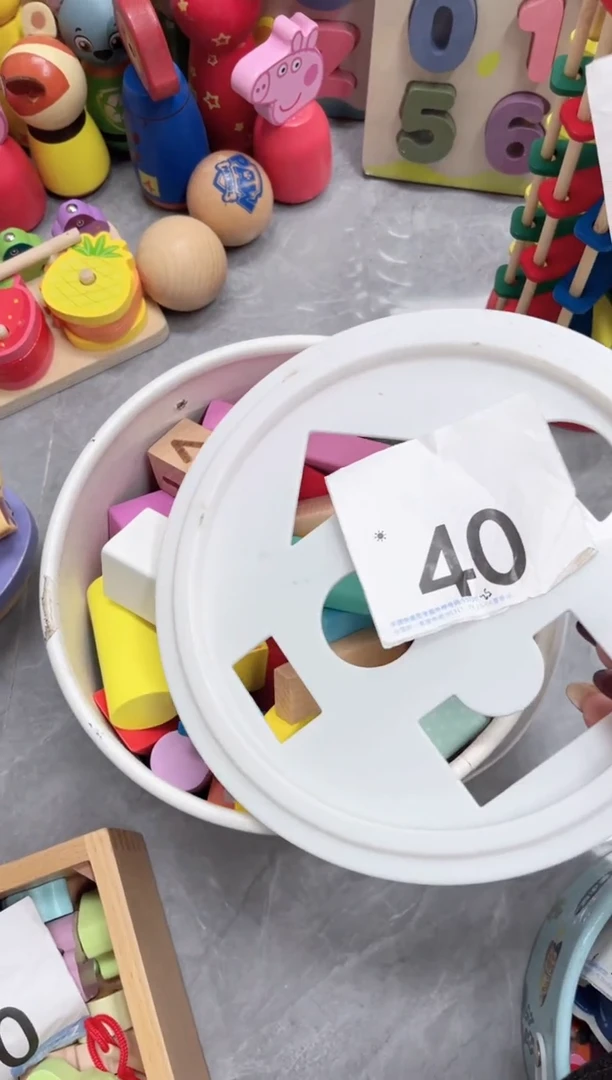 木实木散装积木带桶（40）