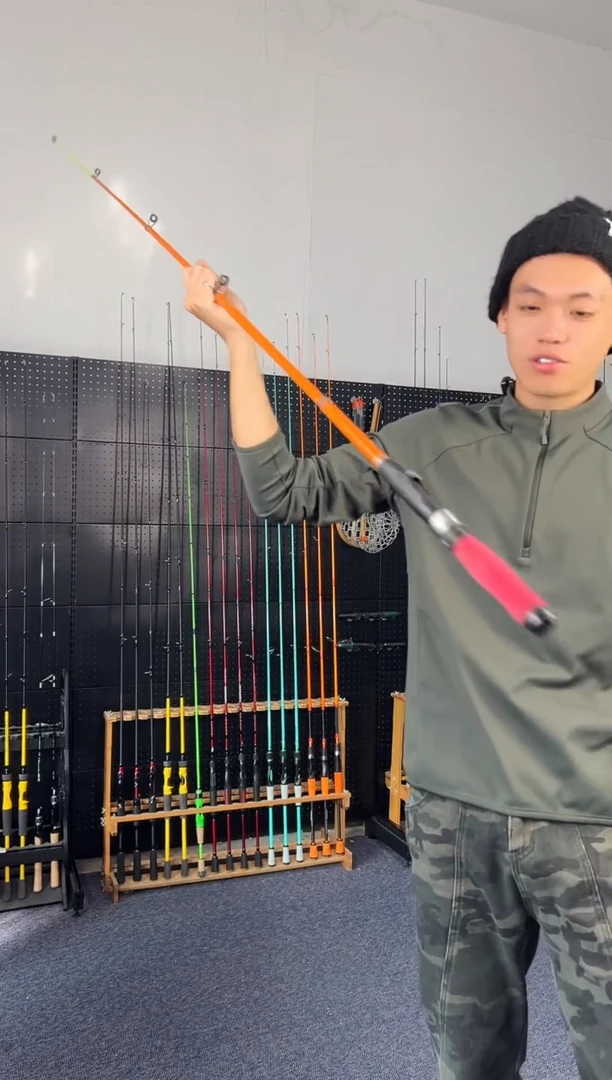 1.8m碳素橙色伸缩小海杆1.8米直柄（不退不换）