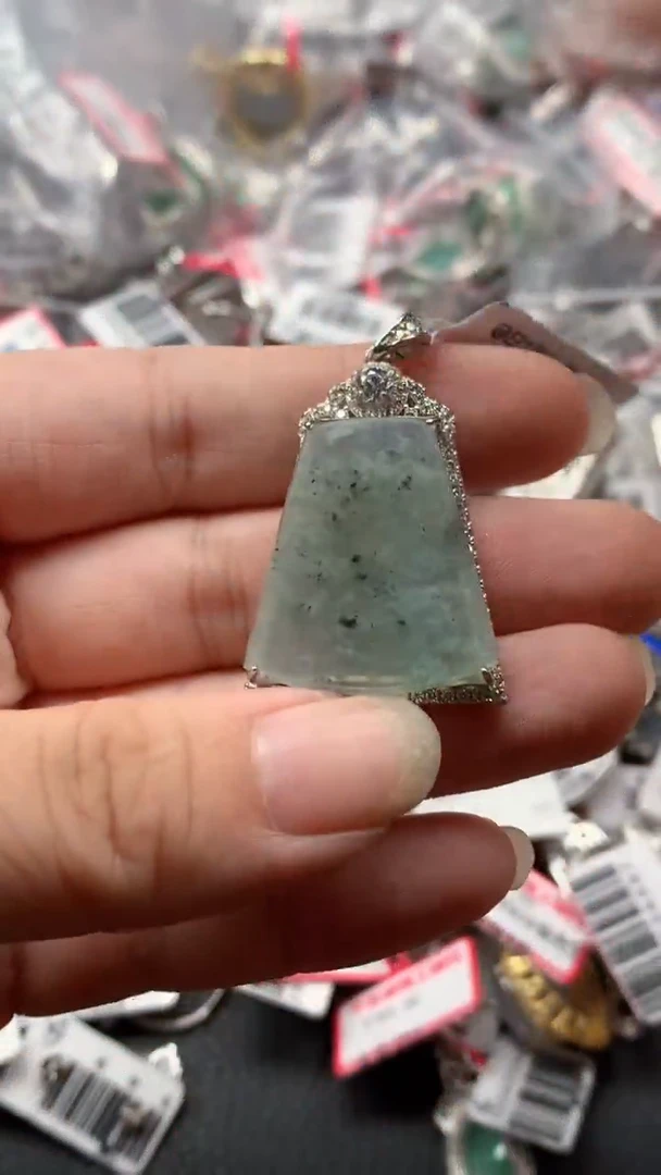 银S925镶嵌戒指翡翠天然A货缅甸翡翠