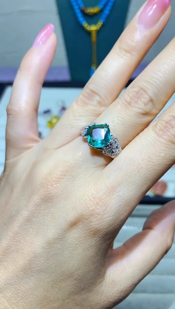 银S925镶嵌耳饰紫晶1