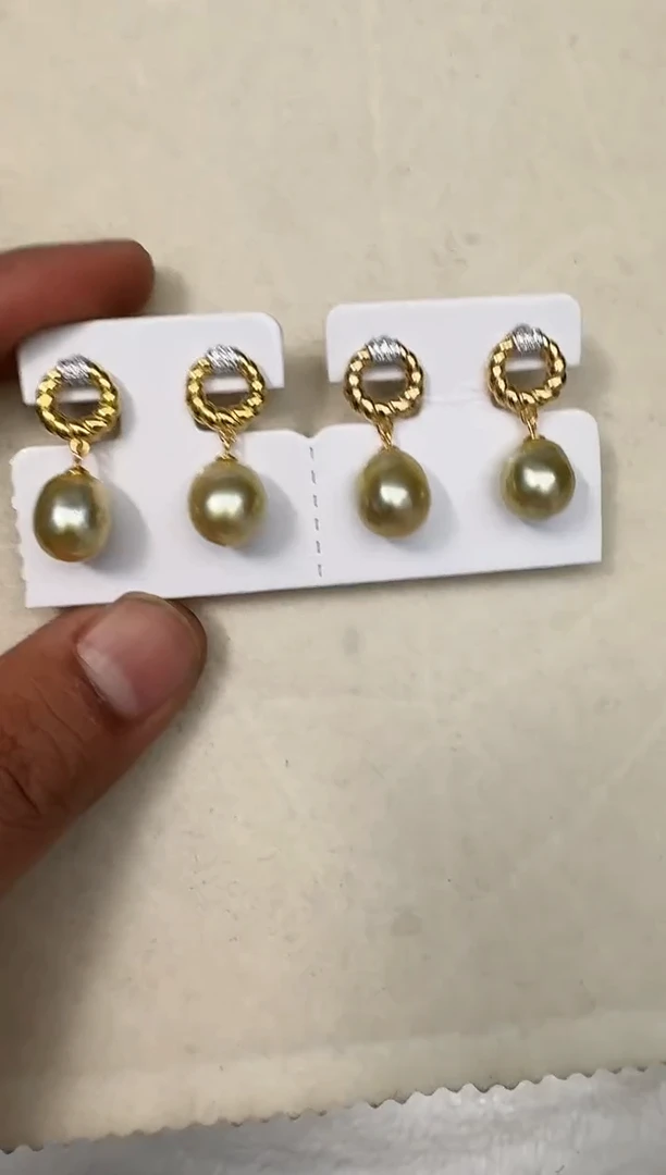 银S925镶嵌耳饰海水珍珠巴洛克多样性发其一