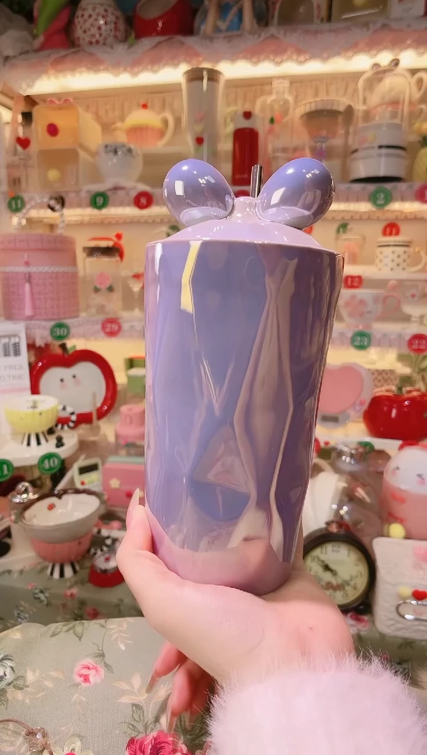 【闪购商品】摆件米奇吸管杯紫色品质好，发货快，放心拍