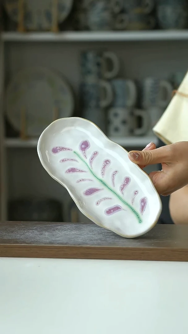 出澳大利亚adairs蓝花楹椭圆盘19cm@4-2@