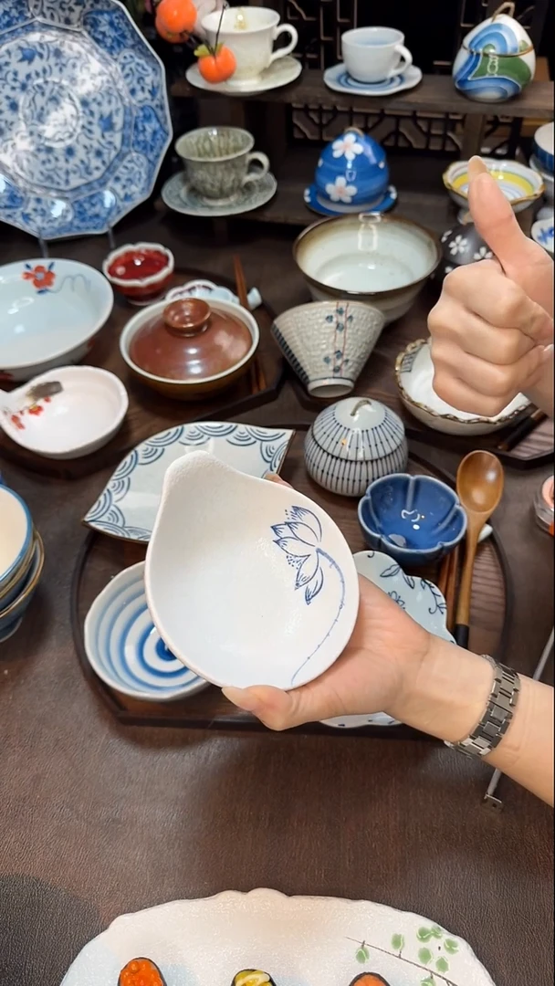 瓷新人见面礼（雪莲）手把碗