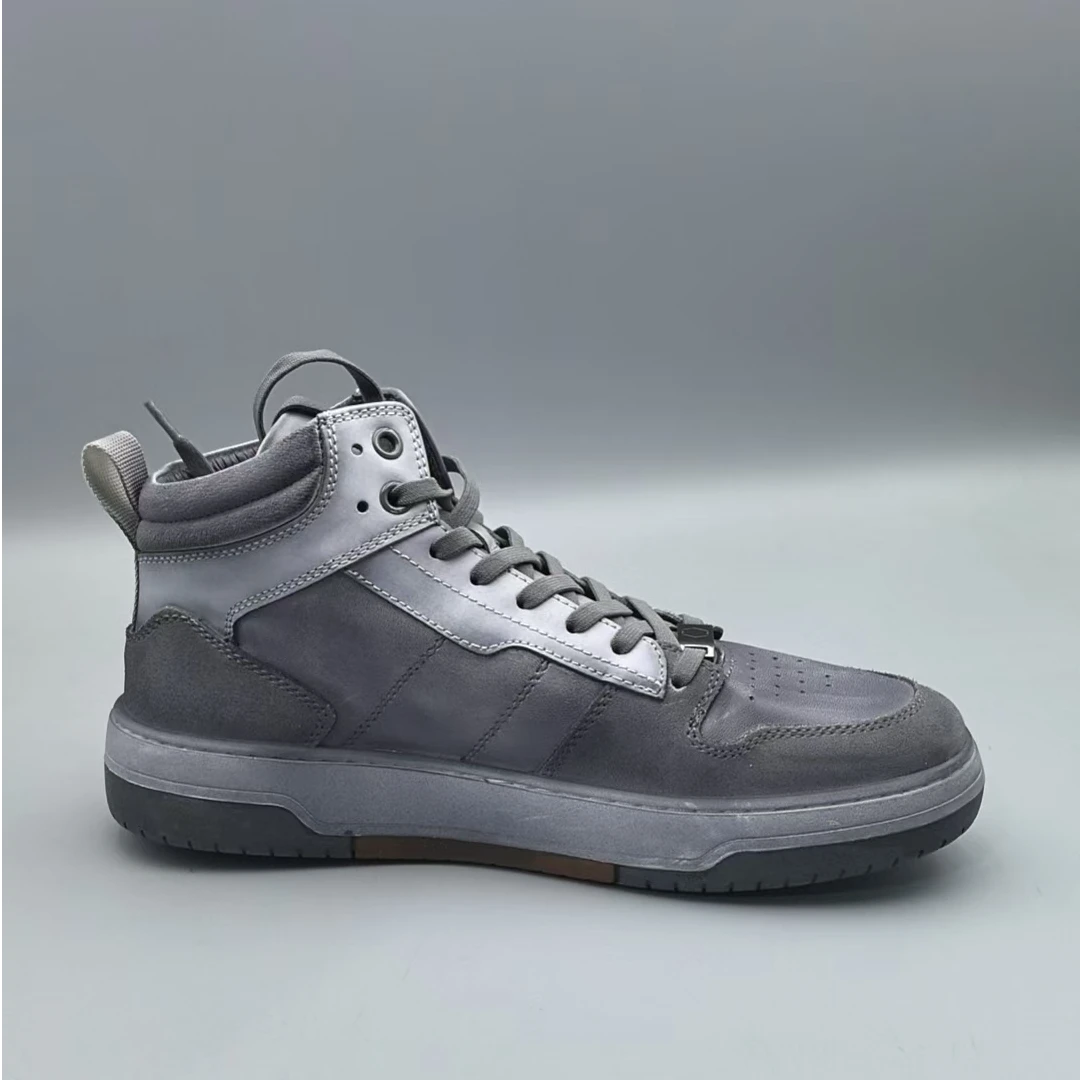 新款轻质厚底系带男士真皮鞋休闲鞋C496