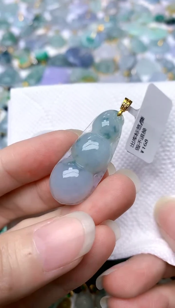 颈饰银S925镶嵌翡翠天然A货翡翠