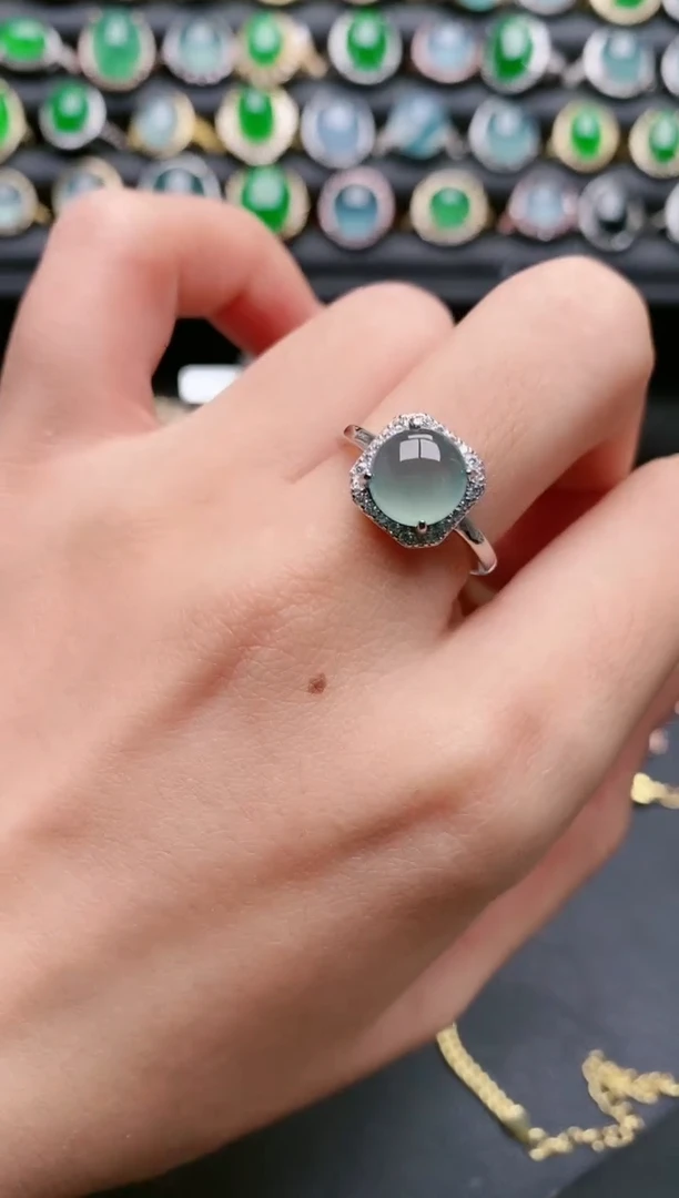 【闪购商品】翡翠戒指银S925镶嵌111111