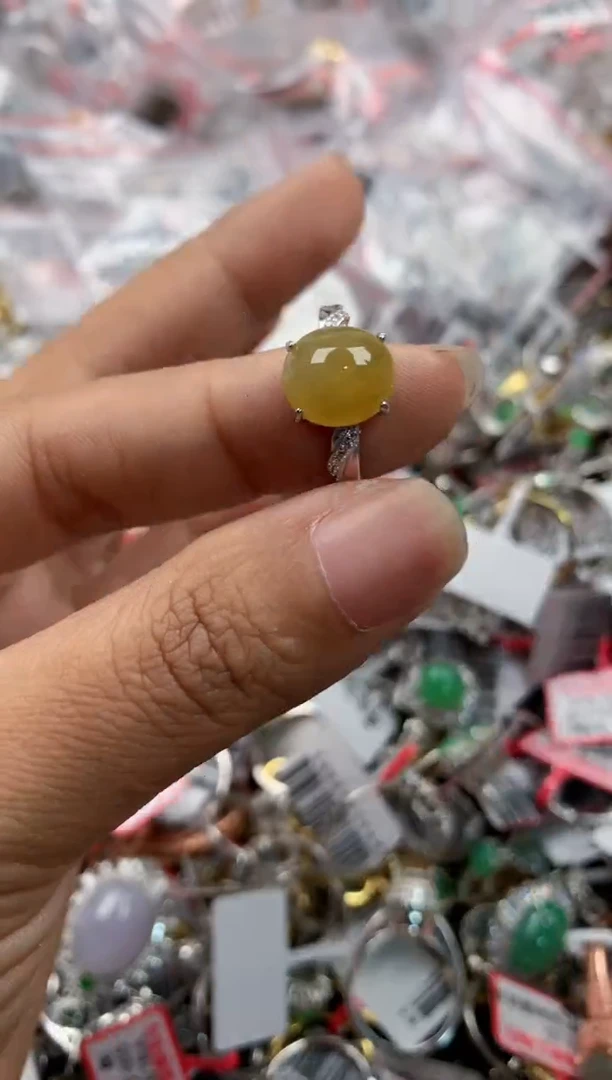 银S925镶嵌戒指翡翠10               2
