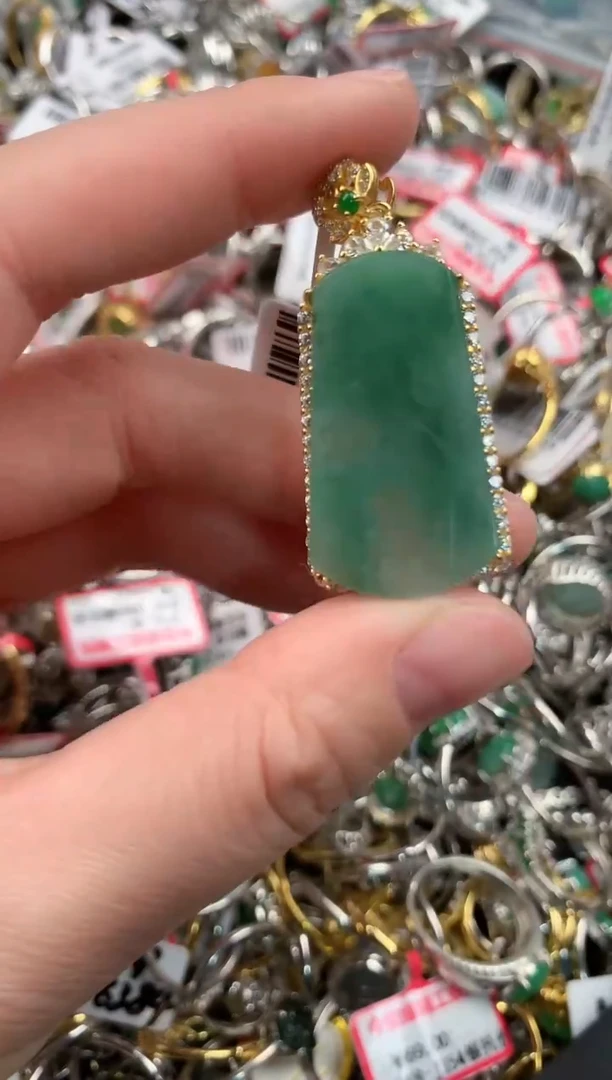 银S925镶嵌戒指翡翠999   2