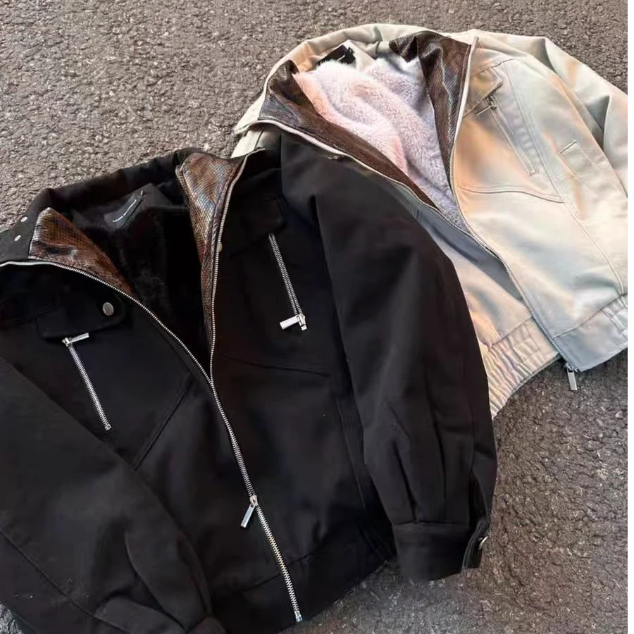TSY|（限定&座山蟒）外套冬季加绒加厚座山雕夹克棉服男女男款