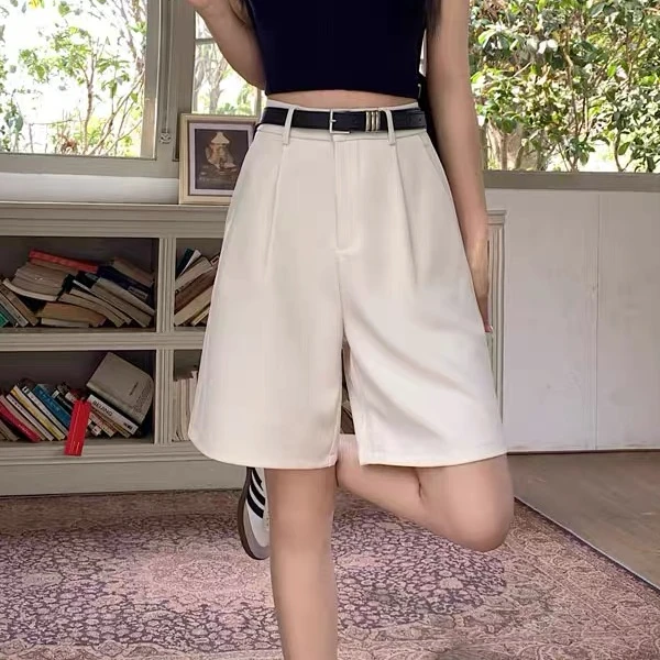 6131#五分裤西装短裤女夏季新款时尚高腰显瘦休闲直筒a字版中裤潮