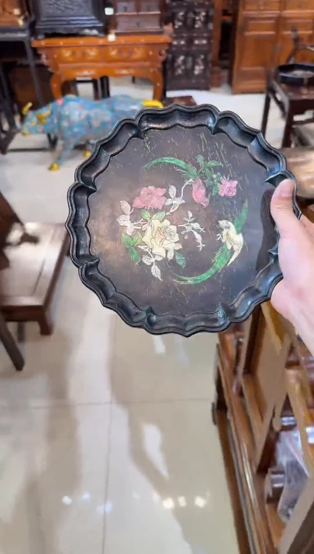 木木头款紫檀长尾鸟圆盘88