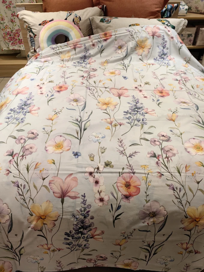 【花戒指】小调调！可水洗纯棉毛巾被——醉芙蓉蓝