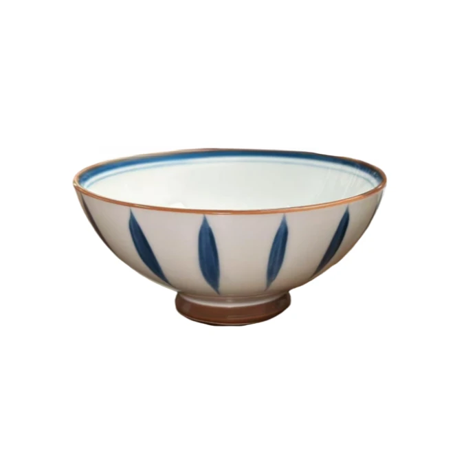 【DG家】11.5*5CM 白底蓝线 手绘米饭碗 家用汤碗 釉下彩 拍一发二