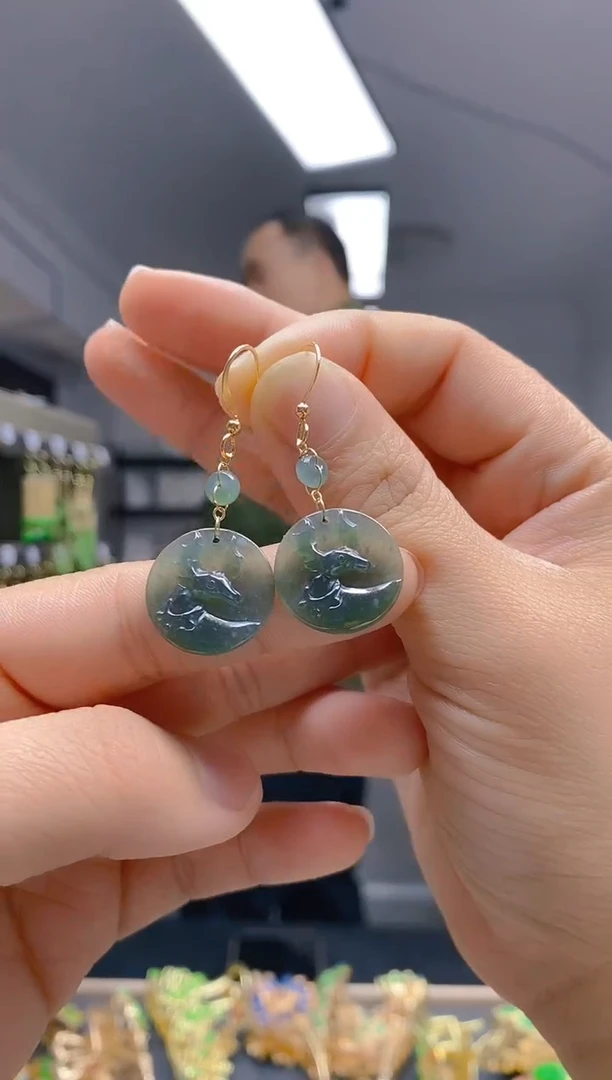 【闪购商品】翡翠耳饰合金278翡翠耳钩