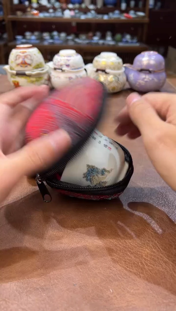 真的很便宜超好看会开片的旅行茶具