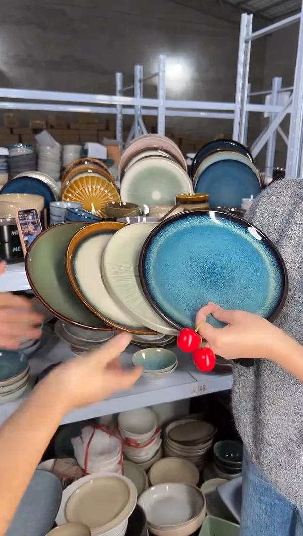 陶瓷外贸尾货瑕疵满20包邮X4小盘8英寸20厘米左右