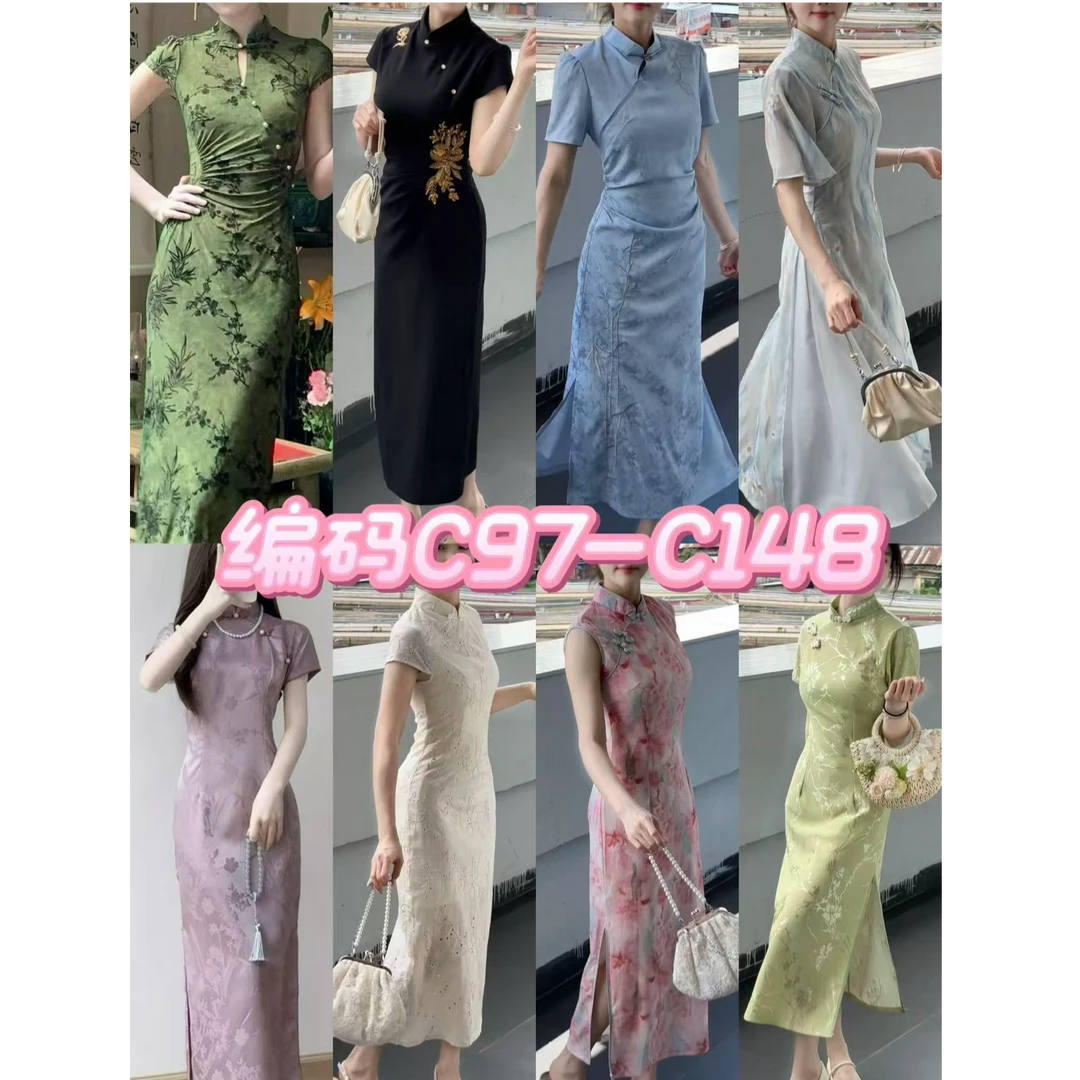 【编码C97-C148】 2025新款日常可穿改良旗袍气质显瘦连衣裙合集