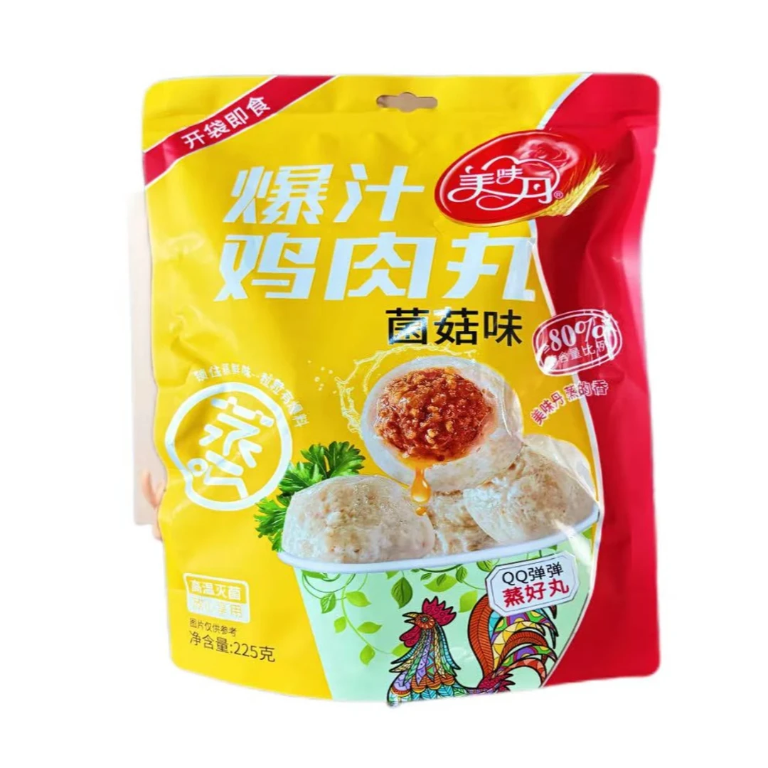 美味丹爆汁鸡肉丸菌菇味·225g*5