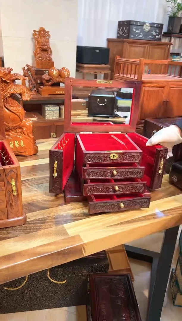 【闪购商品】紫檀木类成套家具血檀 雕花荷塘月色