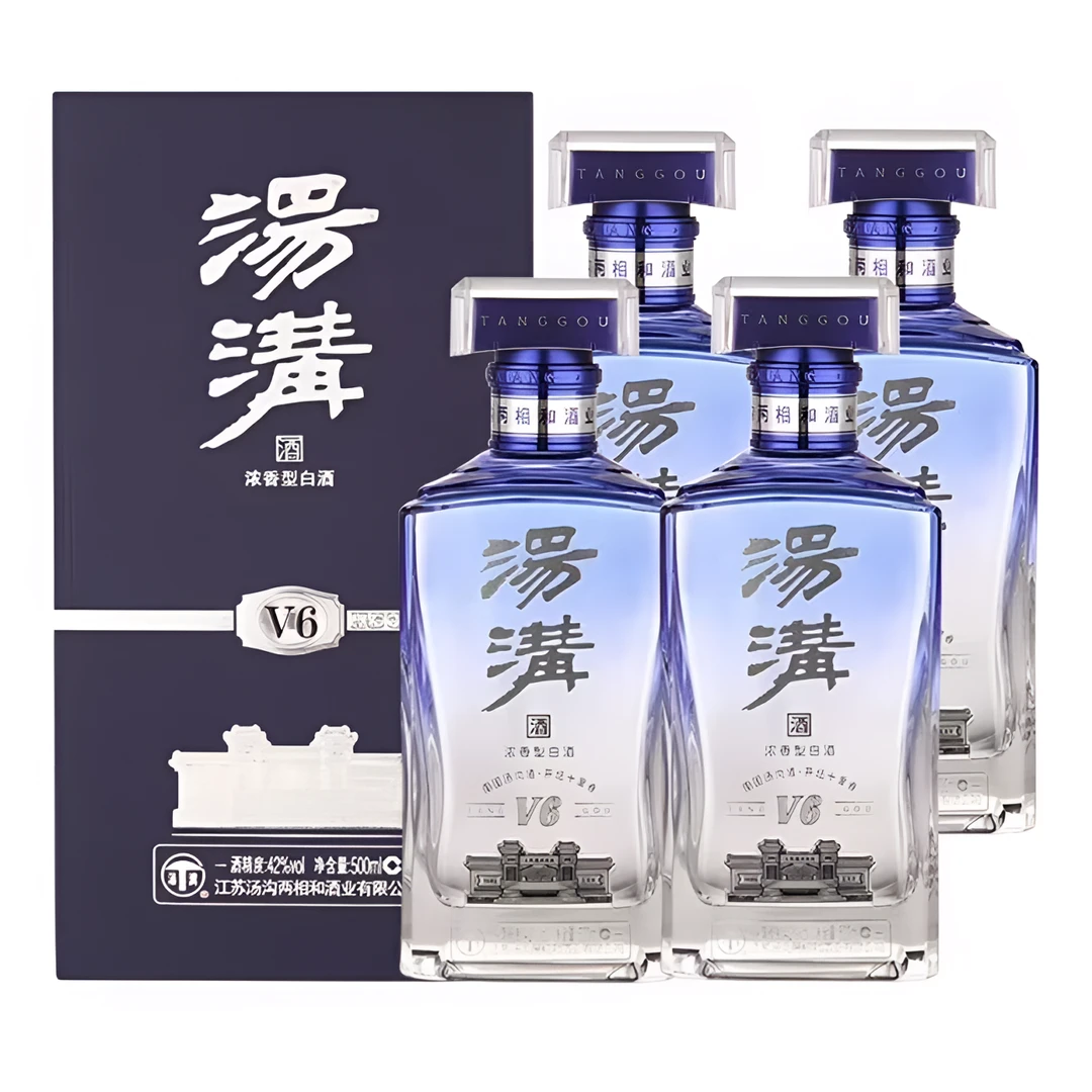 汤沟汤沟v6整箱 42度浓香型白酒42度500