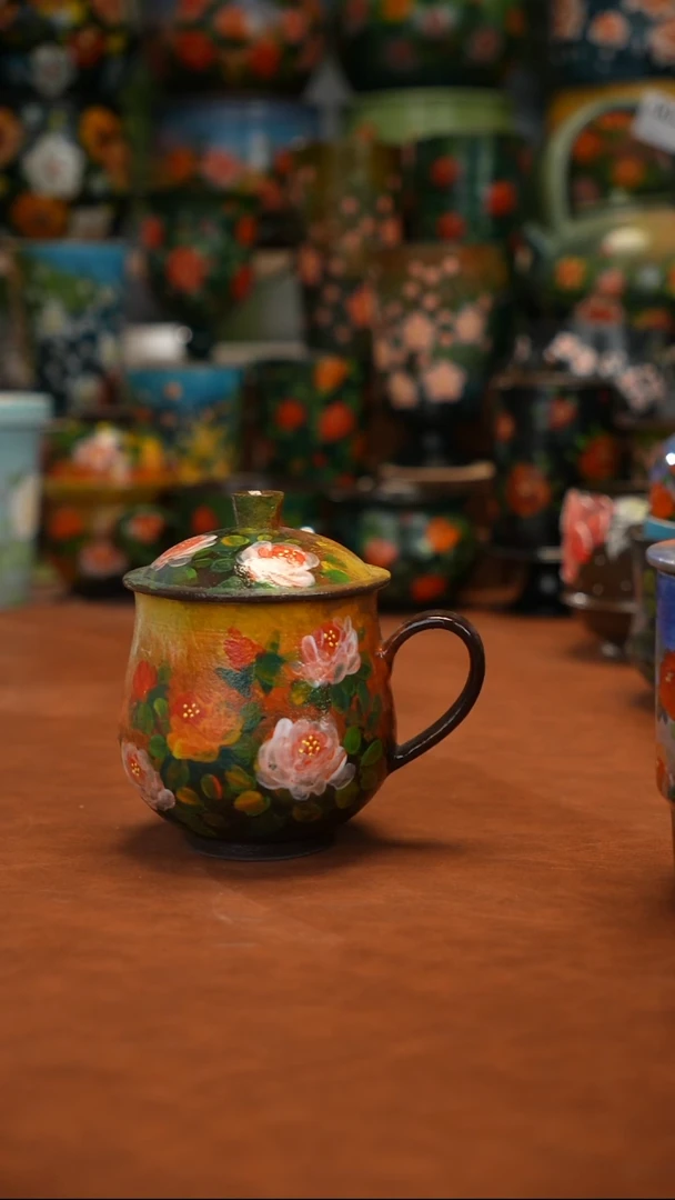 紫砂油画   釉下彩   杯子