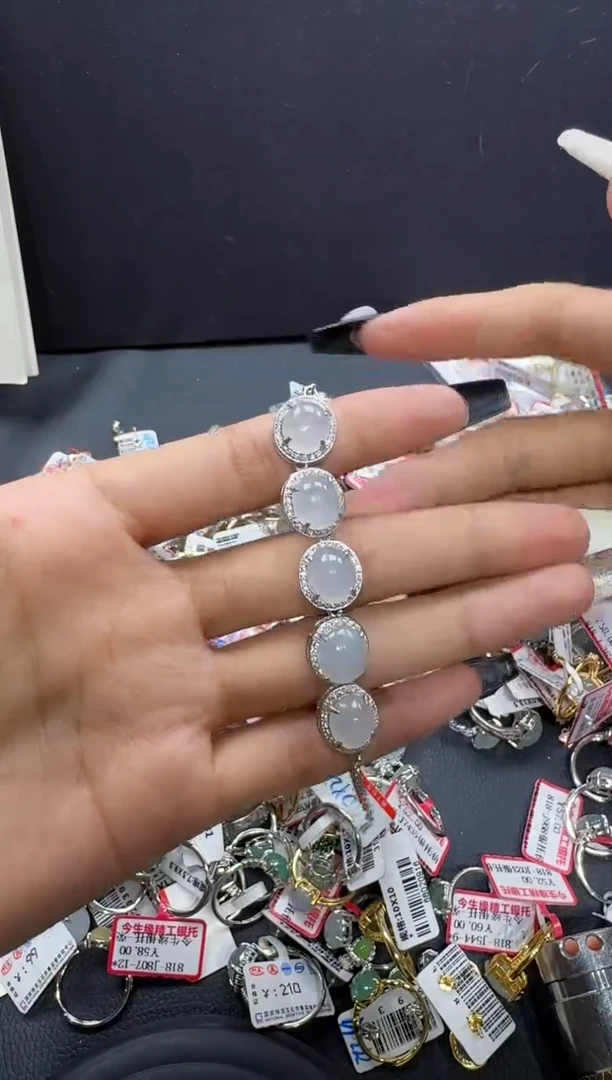 翡翠戒指银S925镶嵌戒指552